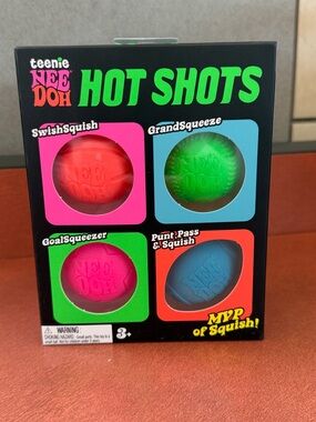 teenie NEE DOH Hot Shots Squish Toy Set - Red, Green, Pink, Blue